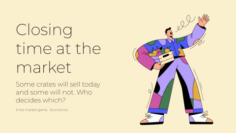 Closing time at the market presentation template cover slide