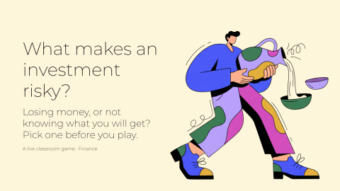 What makes an investment risky? presentation template cover slide