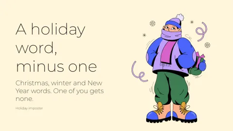 Holiday imposter presentation template cover slide