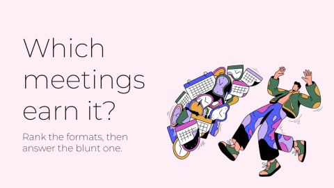 Meetings, by whether they earn the hour presentation template cover slide
