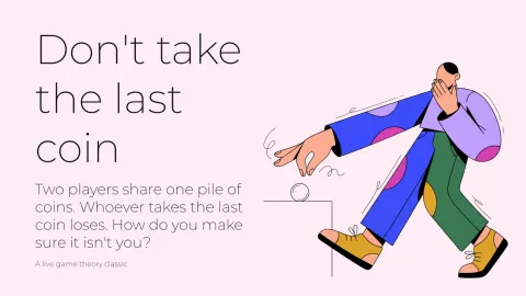 Don't take the last coin presentation template cover slide