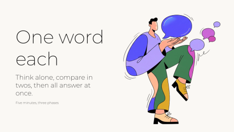 Think, pair, share in one word presentation template cover slide