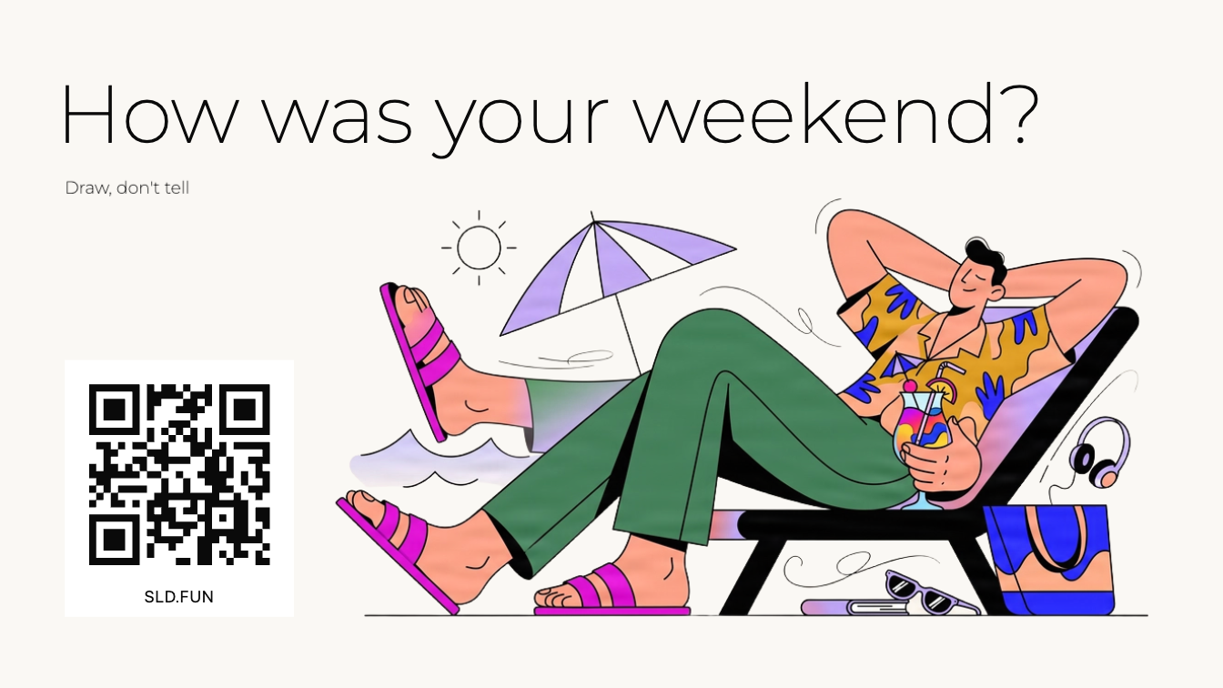 Draw your past weekend presentation template cover slide