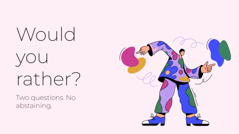 Would you rather, for work presentation template cover slide