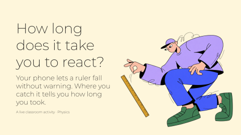 How long does it take you to react? presentation template cover slide