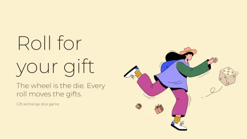 Gift exchange dice game presentation template cover slide