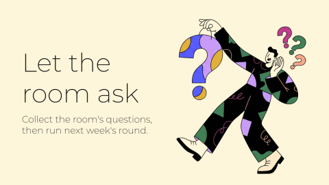 The room writes the round presentation template cover slide
