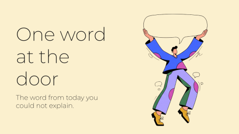 The one-word check presentation template cover slide