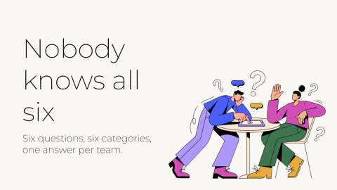 Trivia, answered in teams presentation template cover slide