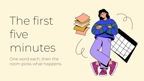 The first five minutes presentation template cover slide