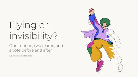 Funny debates for class presentation template cover slide