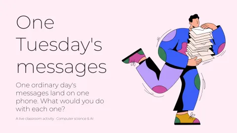 One Tuesday's messages presentation template cover slide