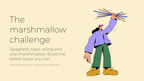 The marshmallow challenge presentation template cover slide