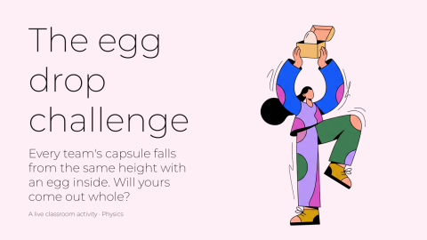 The egg drop challenge presentation template cover slide