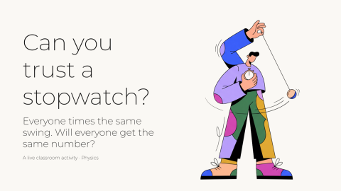 Can you trust a stopwatch? presentation template cover slide