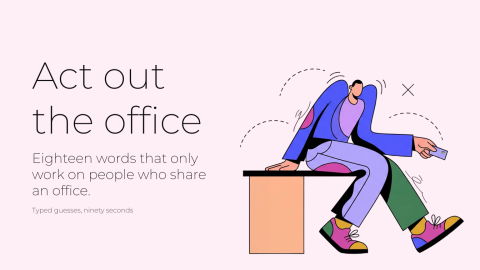 Office charades presentation template cover slide