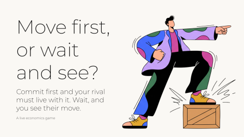 Move first, or wait and see? presentation template cover slide