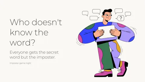 Imposter game night presentation template cover slide