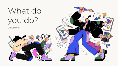 Draw your job description presentation template cover slide