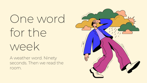 One word for the week presentation template cover slide