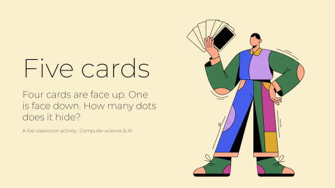 Five cards presentation template cover slide