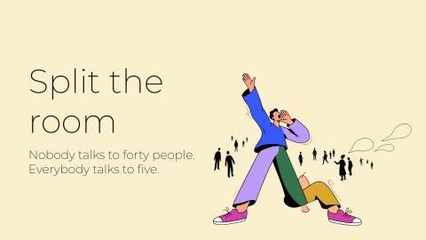 Split the room presentation template cover slide