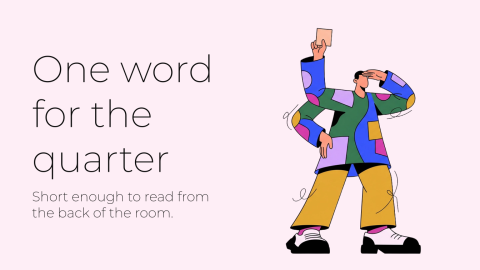 One word, from the back presentation template cover slide