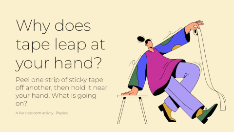 Why does tape leap at your hand? presentation template cover slide