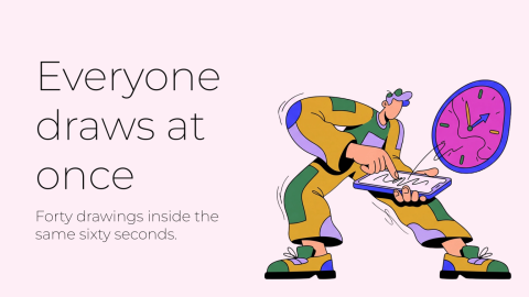 Everyone draws at once presentation template cover slide
