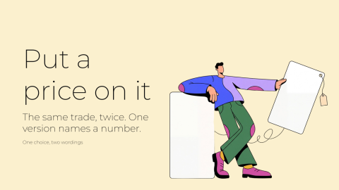 Would you rather, with a price on it presentation template cover slide