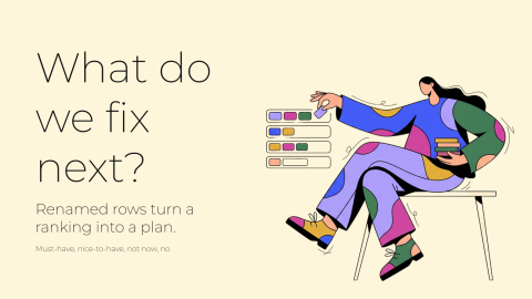 What we fix next presentation template cover slide