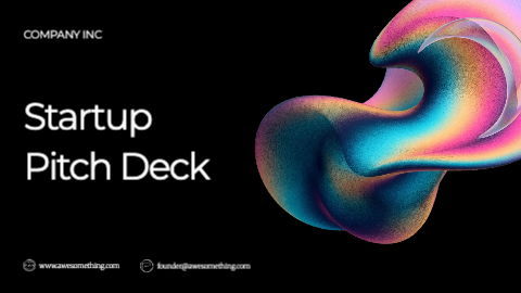 Gradient Over Black Startup Pitch Deck presentation template cover slide