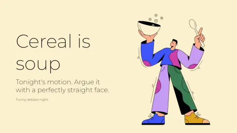 Funny debate night presentation template cover slide