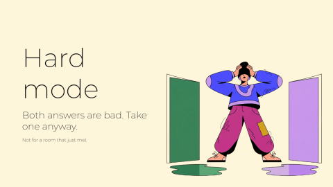 Would you rather, hard mode presentation template cover slide